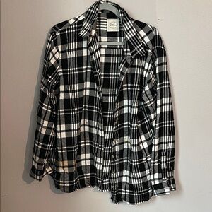 XXL Flannel button up Zara Black and White Checkered Women's Jacket